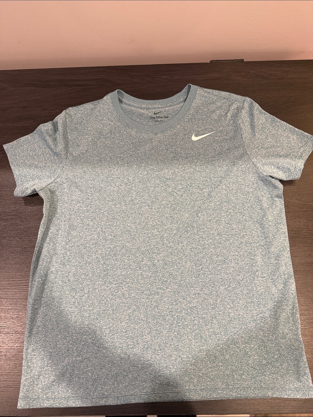 Nike Heathered Light Blue Crewneck Performance Tee
